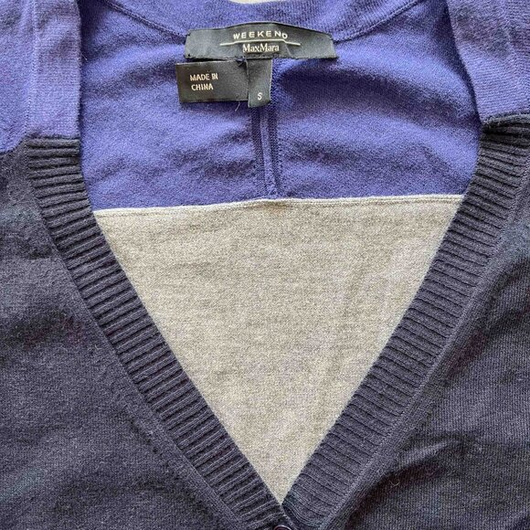 Weekend by MaxMara Colorblock Cardigan Sweater, Size XS - Picture 2 of 3